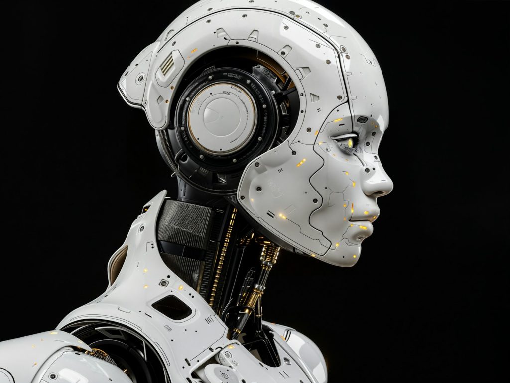 White autonomous robot representing AI agents like Claude Cowork, ChatGPT Atlas, and Perplexity Comet