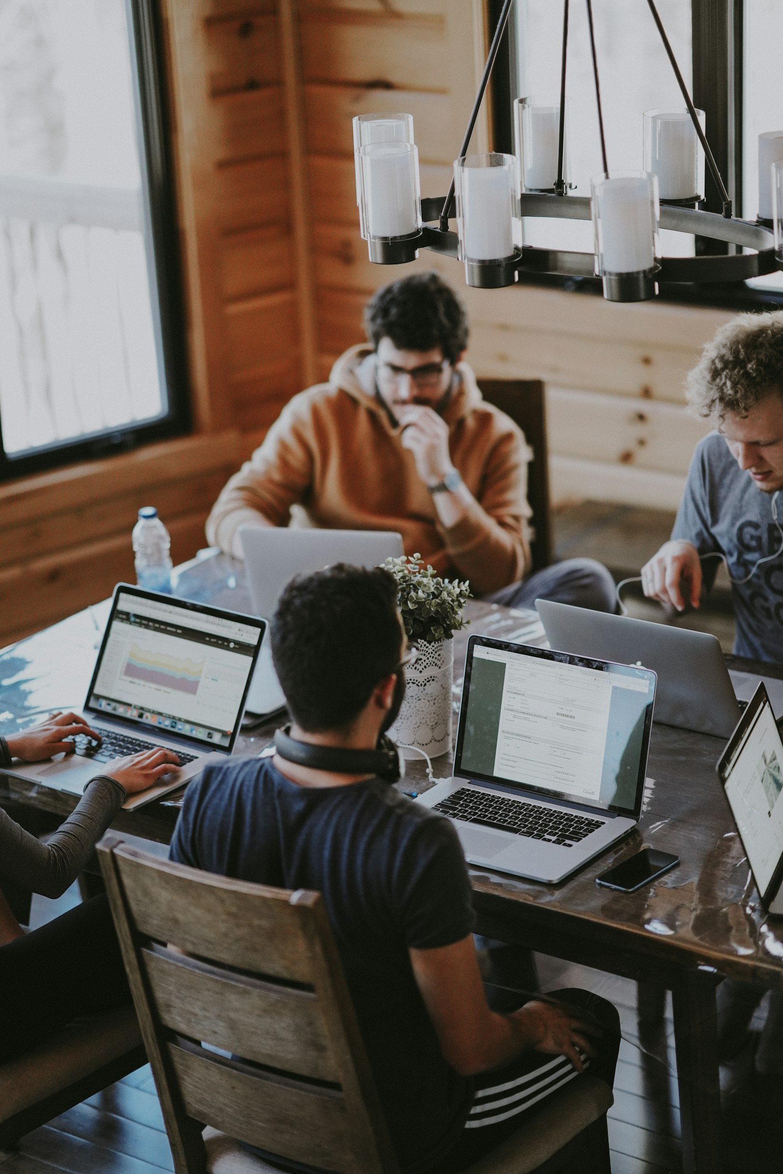 Diverse team members at office working on cybersecurity best practices