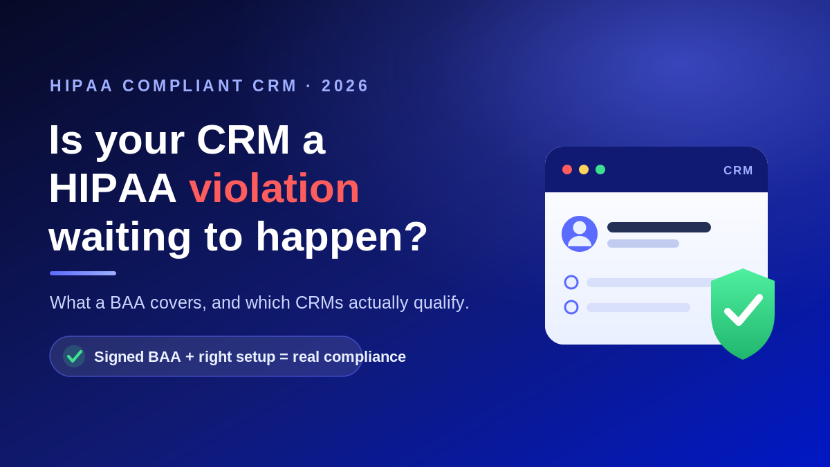 HIPAA Compliant CRM: What Medical Practices Need to Know in 2026