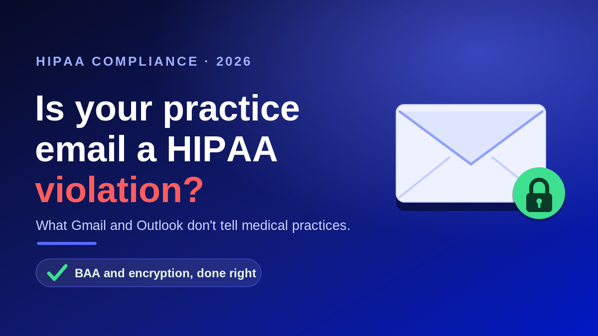 HIPAA Compliant Email: Is Your Medical Practice at Risk in 2026?